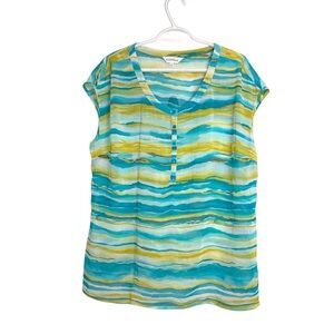 Northern Reflections light, airy, flowing, opaque sleeveless top.